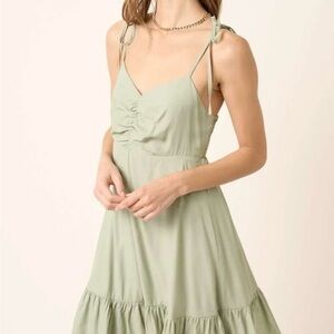 Mittoshop Sage Green Midi Dress